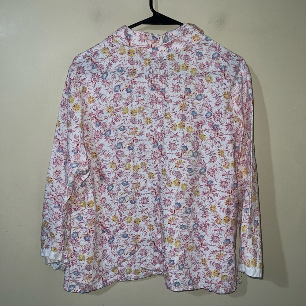 Habitat Pink and Yellow Linen Floral Shirt Large - Picture 5 of 5